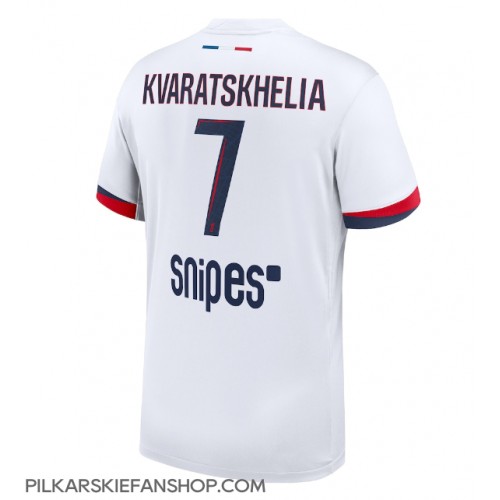 Koszulka piłkarska Paris Saint-Germain Khvicha Kvaratskhelia #7 Strój wyjazdowy 2025-26 tanio Krótki Rękaw Koszulka piłkarska Paris Saint-Germain Khvicha Kvaratskhelia #7 Strój wyjazdowy 2025-26 tanio Krótki Rękaw